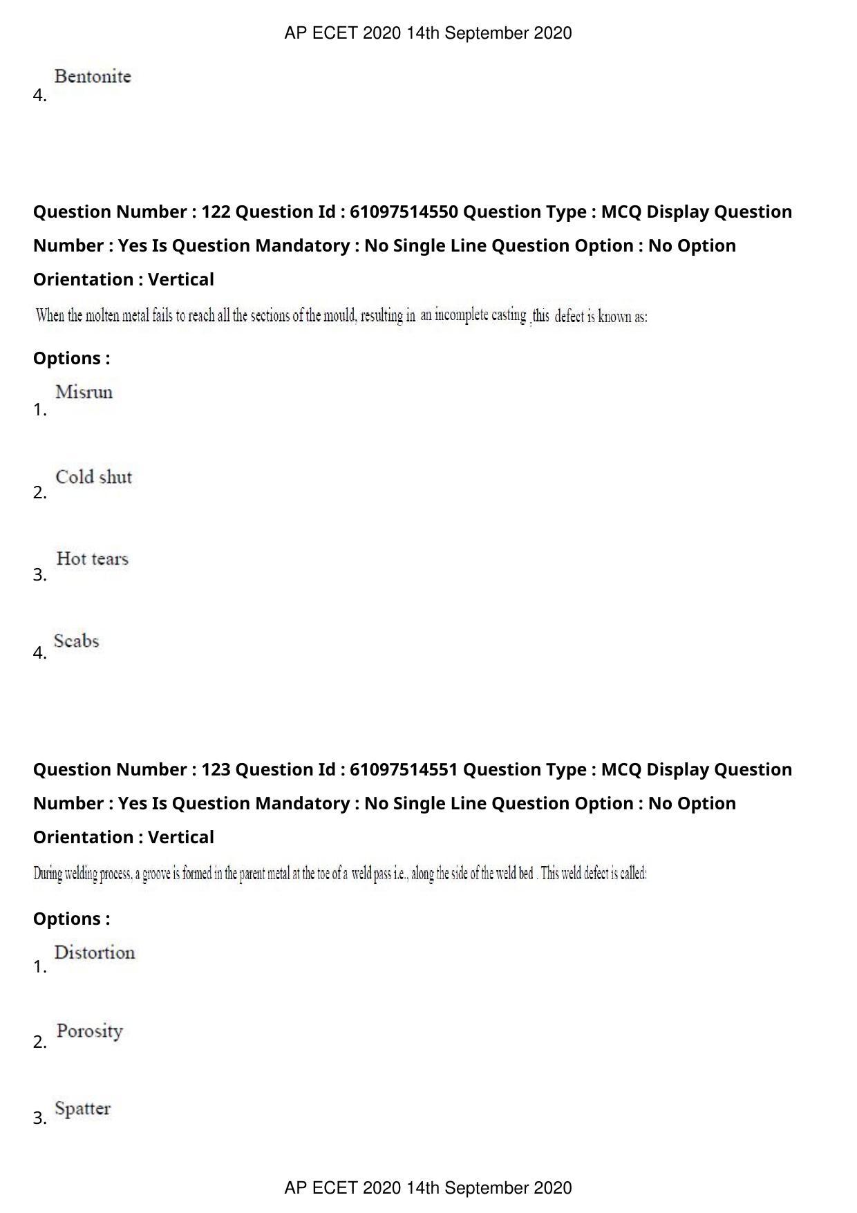 AP ECET 2020 - Mechanical Engineering (Preview) Question Paper With Preliminary Keys - Page 66