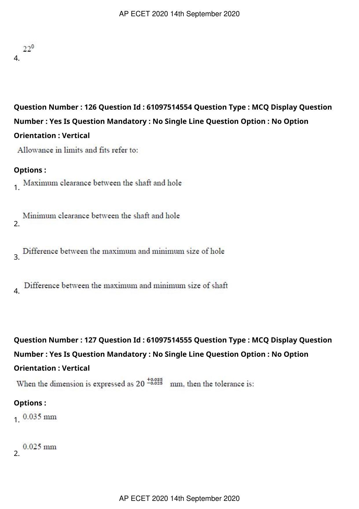 AP ECET 2020 - Mechanical Engineering (Preview) Question Paper With Preliminary Keys - Page 68