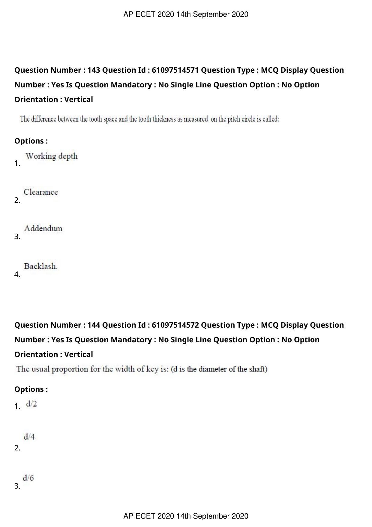 AP ECET 2020 - Mechanical Engineering (Preview) Question Paper With Preliminary Keys - Page 77