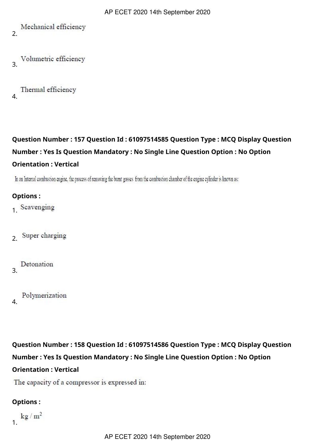 AP ECET 2020 - Mechanical Engineering (Preview) Question Paper With Preliminary Keys - Page 84