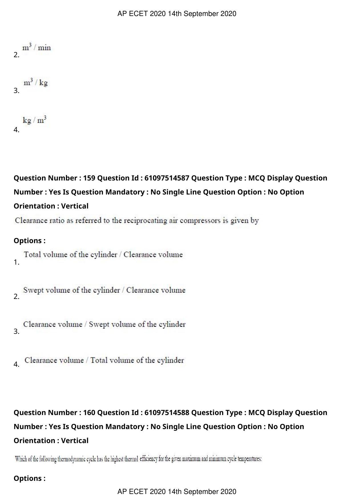 AP ECET 2020 - Mechanical Engineering (Preview) Question Paper With Preliminary Keys - Page 85