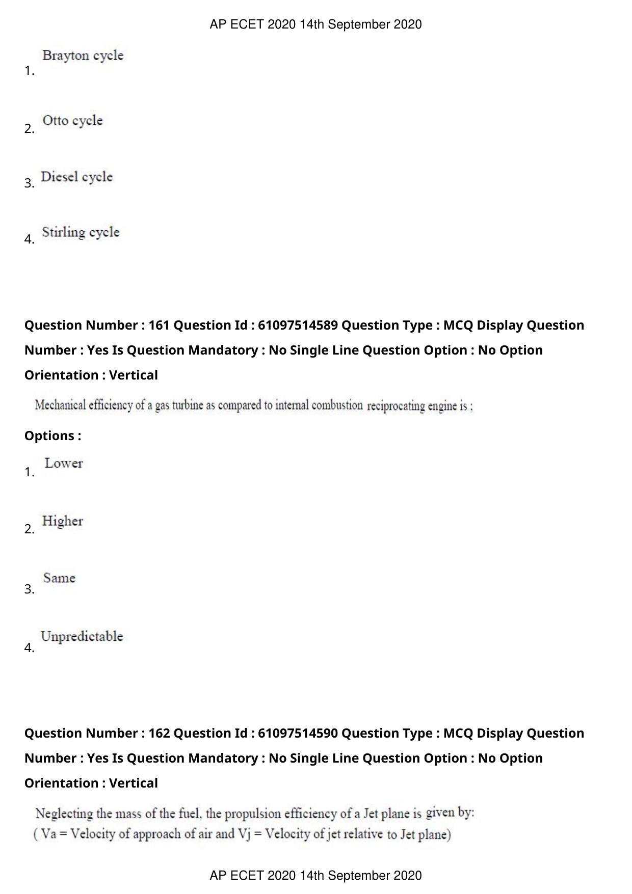 AP ECET 2020 - Mechanical Engineering (Preview) Question Paper With Preliminary Keys - Page 86