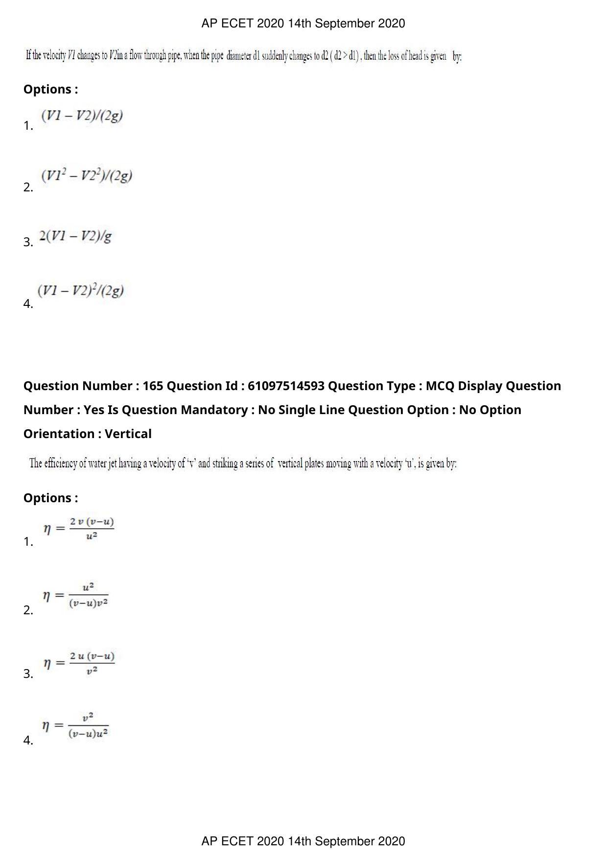 AP ECET 2020 - Mechanical Engineering (Preview) Question Paper With Preliminary Keys - Page 88