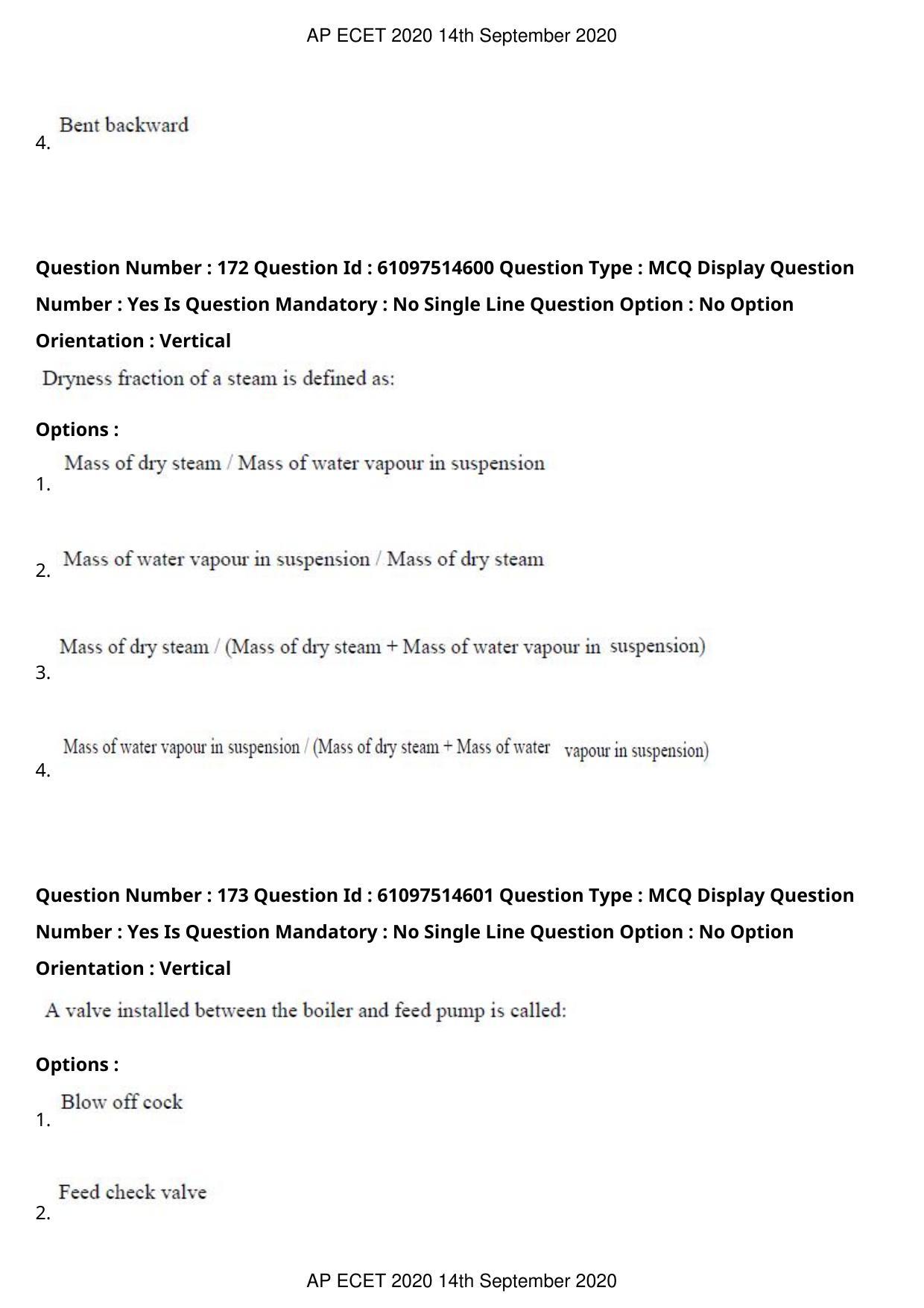 AP ECET 2020 - Mechanical Engineering (Preview) Question Paper With Preliminary Keys - Page 92