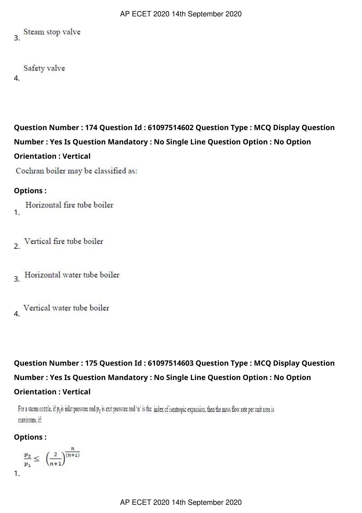 AP ECET 2020 - Mechanical Engineering (Preview) Question Paper With Preliminary Keys - Page 93