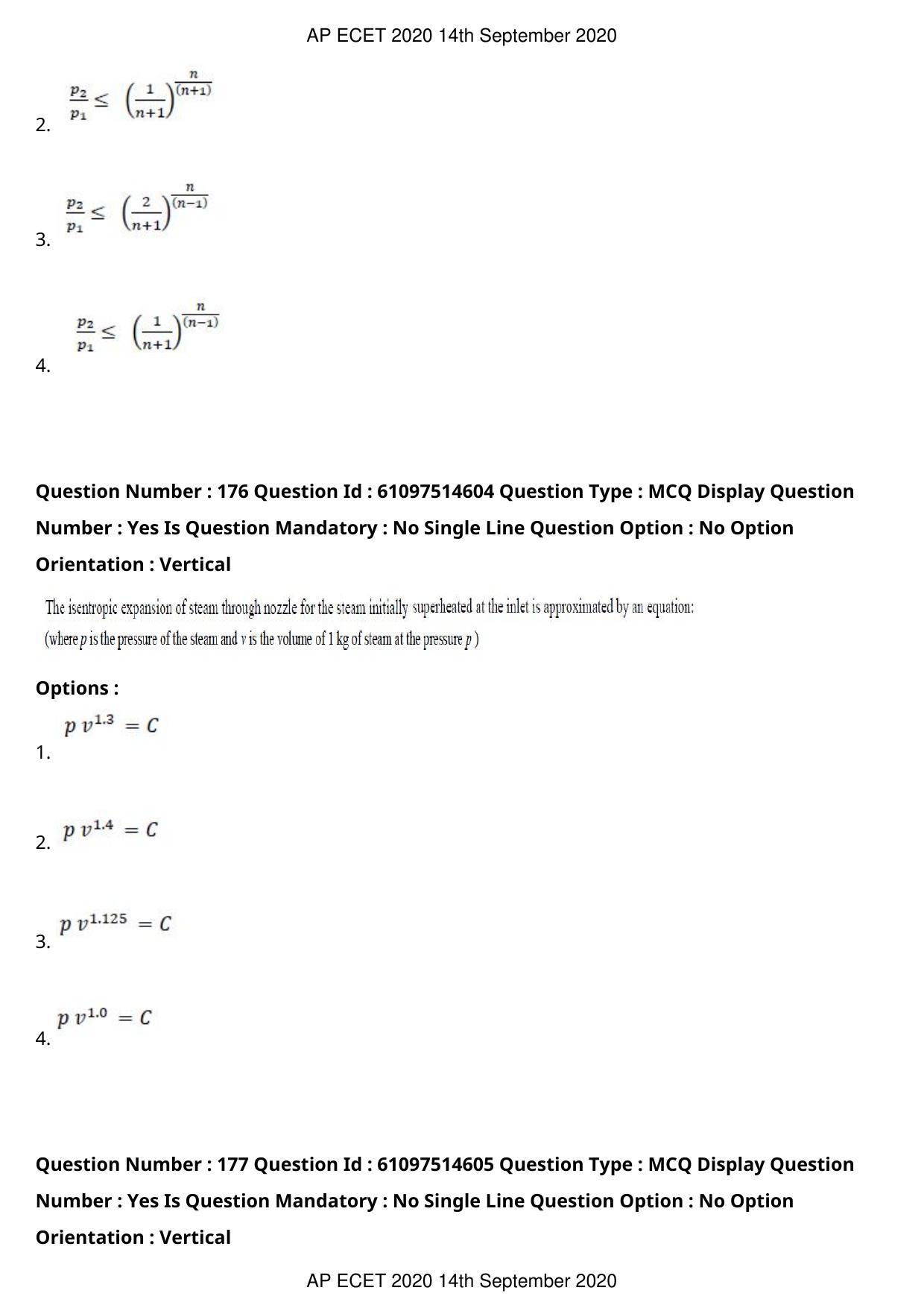 AP ECET 2020 - Mechanical Engineering (Preview) Question Paper With Preliminary Keys - Page 94