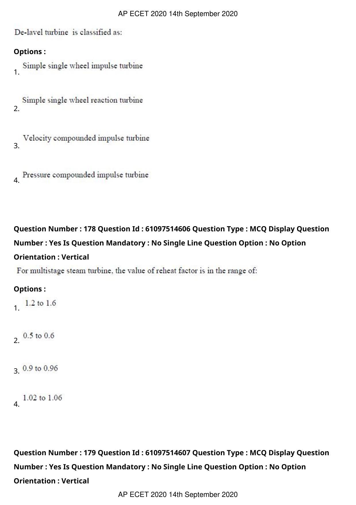 AP ECET 2020 - Mechanical Engineering (Preview) Question Paper With Preliminary Keys - Page 95