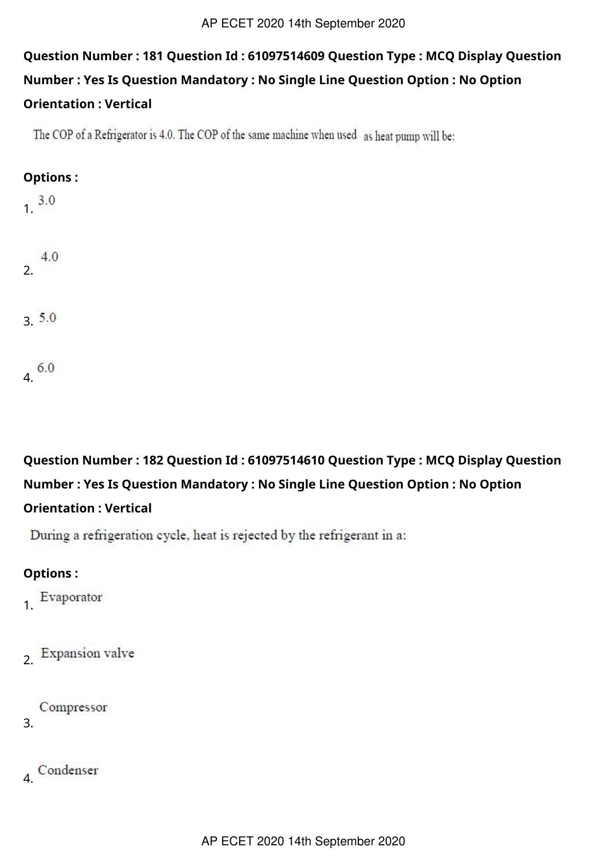 AP ECET 2020 - Mechanical Engineering (Preview) Question Paper With Preliminary Keys - Page 97