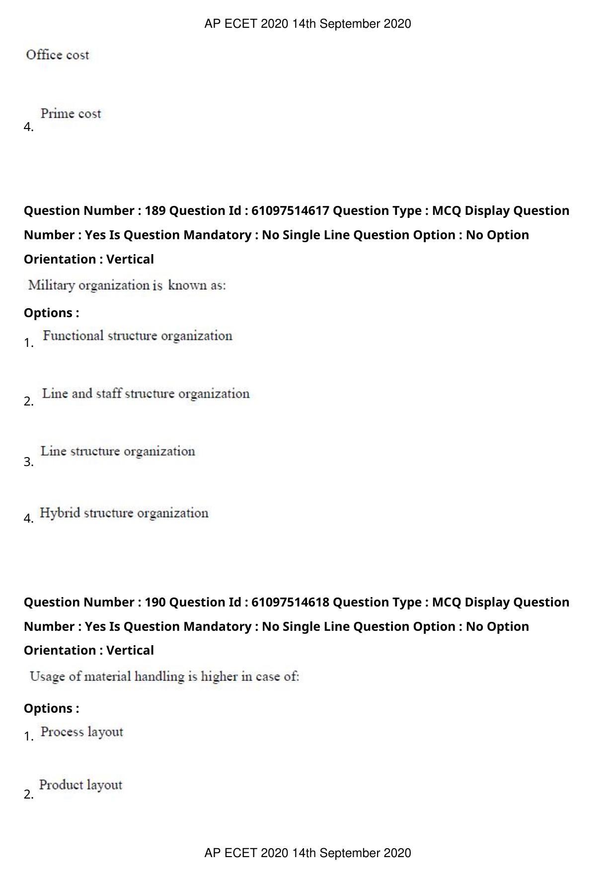AP ECET 2020 - Mechanical Engineering (Preview) Question Paper With Preliminary Keys - Page 101