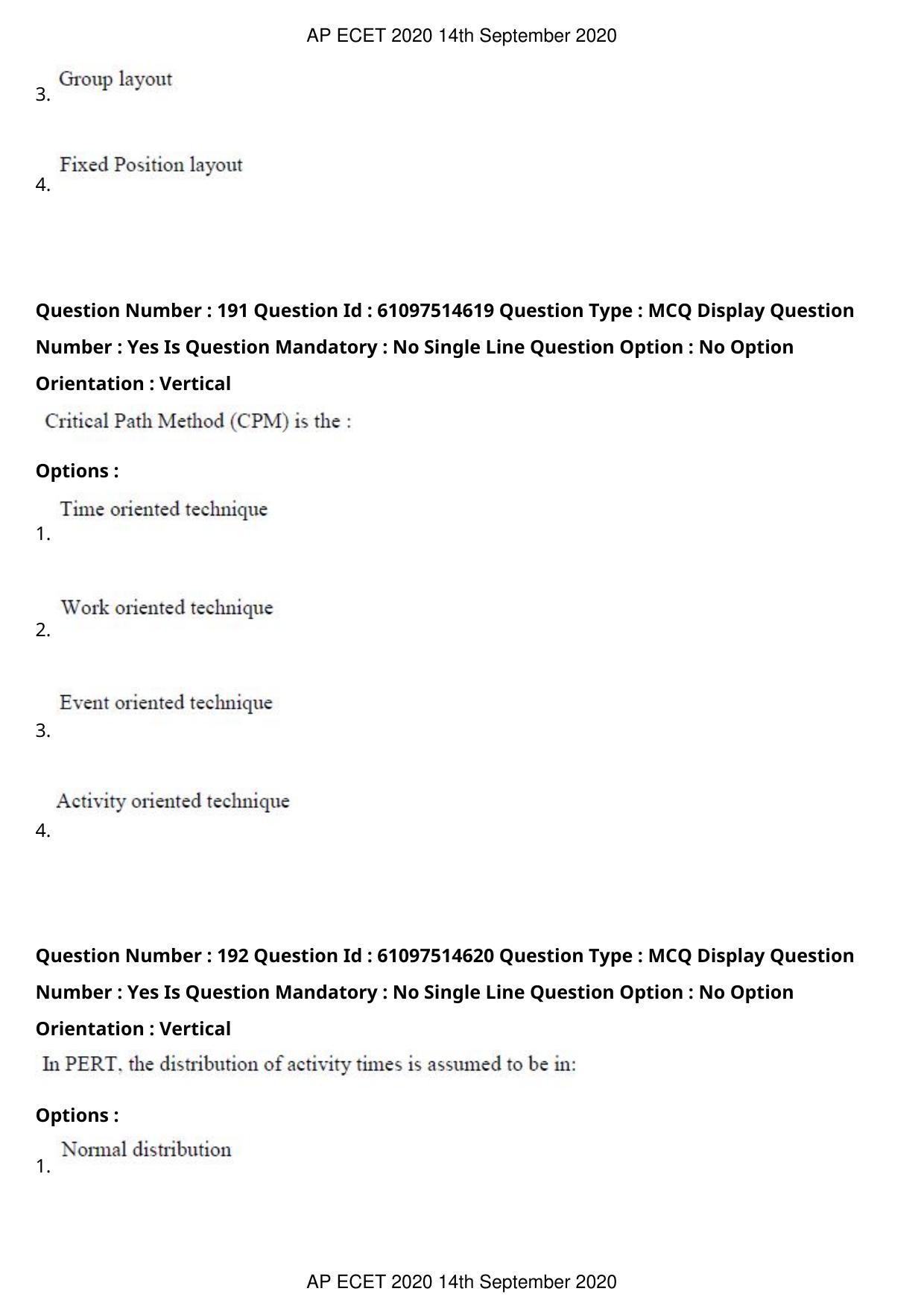 AP ECET 2020 - Mechanical Engineering (Preview) Question Paper With Preliminary Keys - Page 102