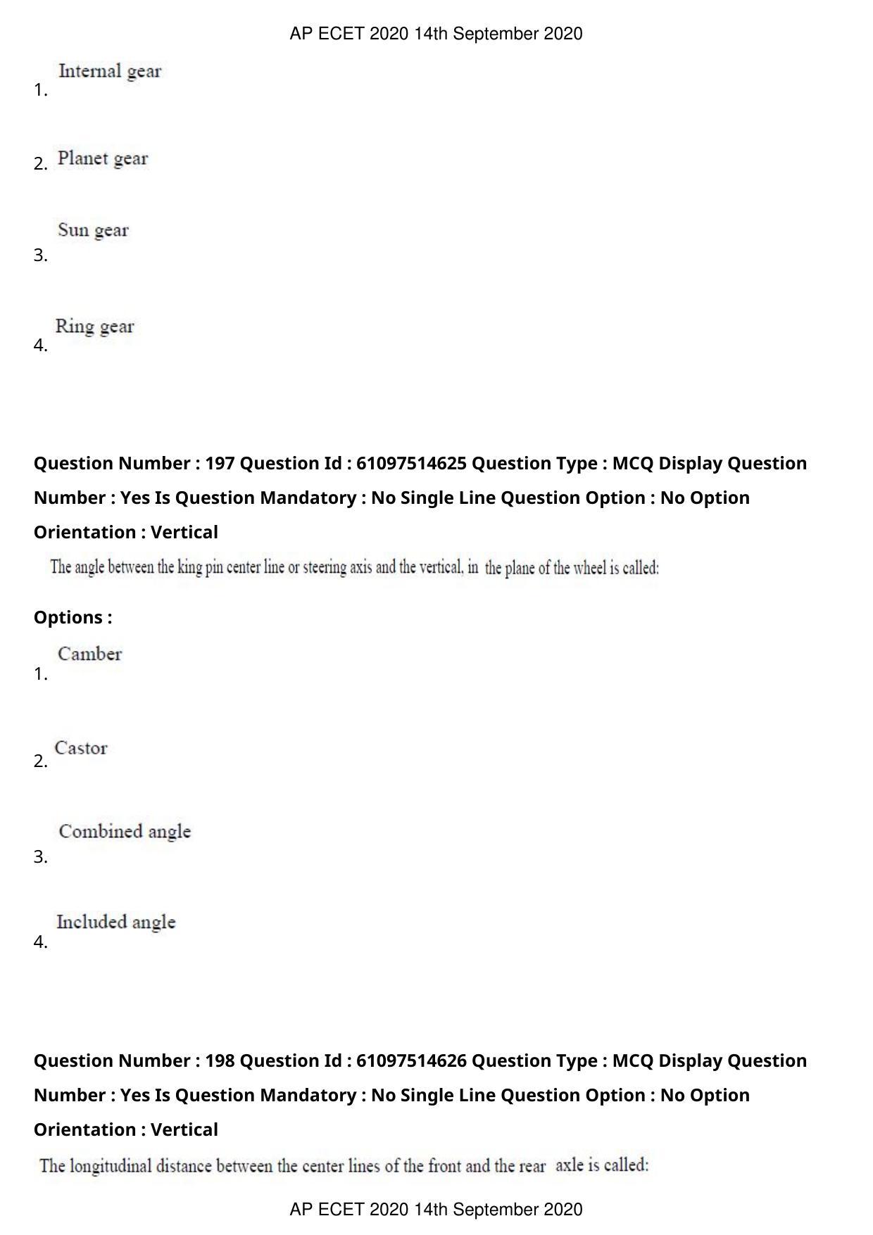 AP ECET 2020 - Mechanical Engineering (Preview) Question Paper With Preliminary Keys - Page 105