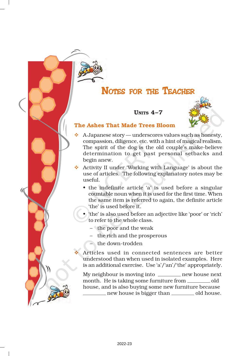 NCERT Book for Class 7 English (Honeycomb): Chapter 4-The Ashes that Made Trees Bloom - Page 1