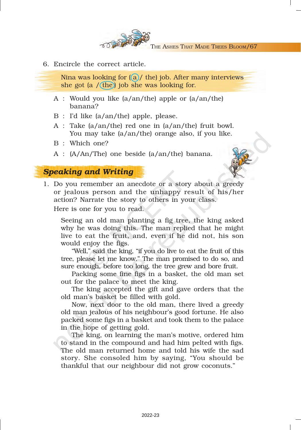 NCERT Book for Class 7 English (Honeycomb): Chapter 4-The Ashes that Made Trees Bloom - Page 18