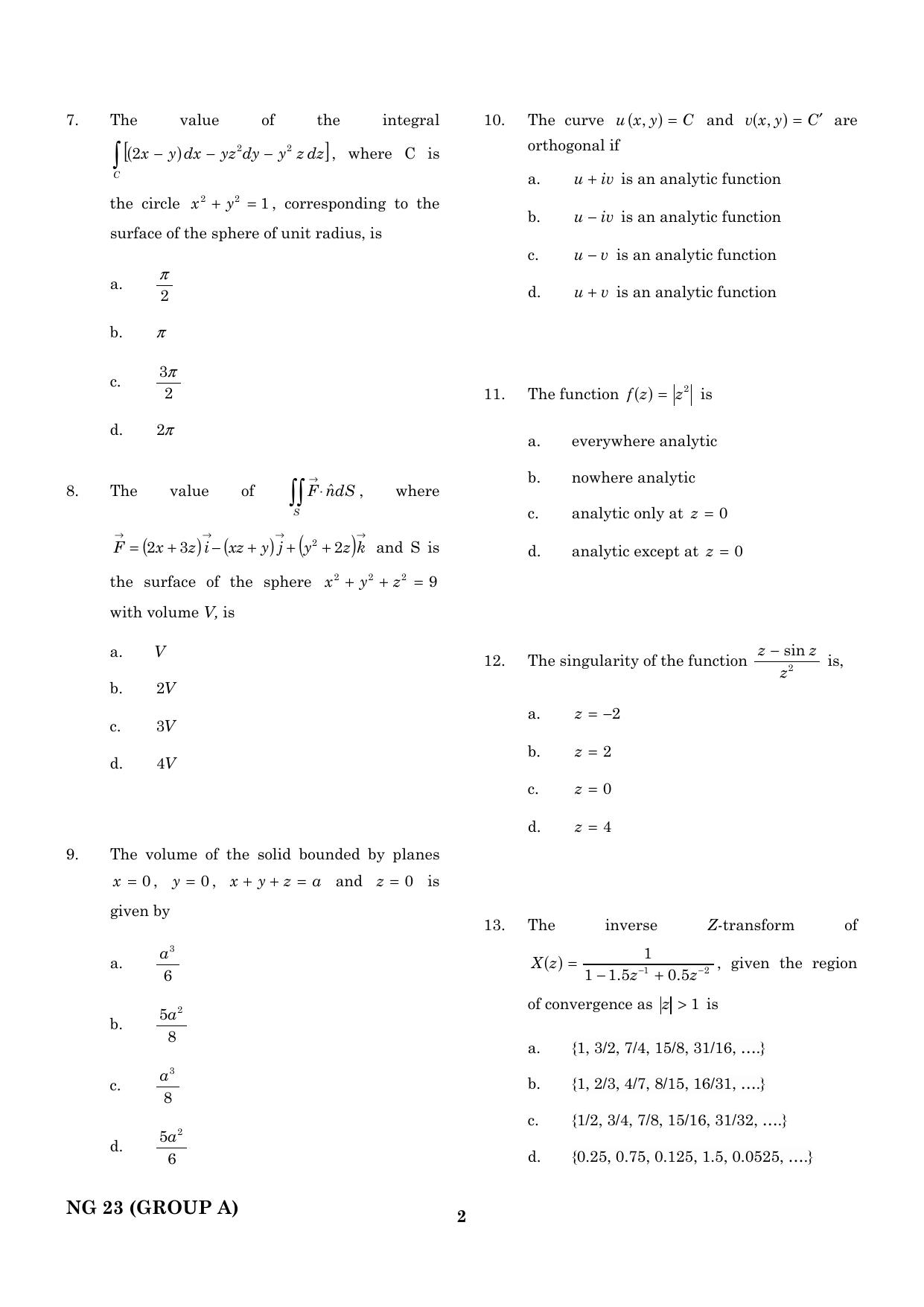 CEETA PG 2023 M.E / M.TECH/ M.ARCH / M.PLAN (GROUP A) Question Paper - Page 3