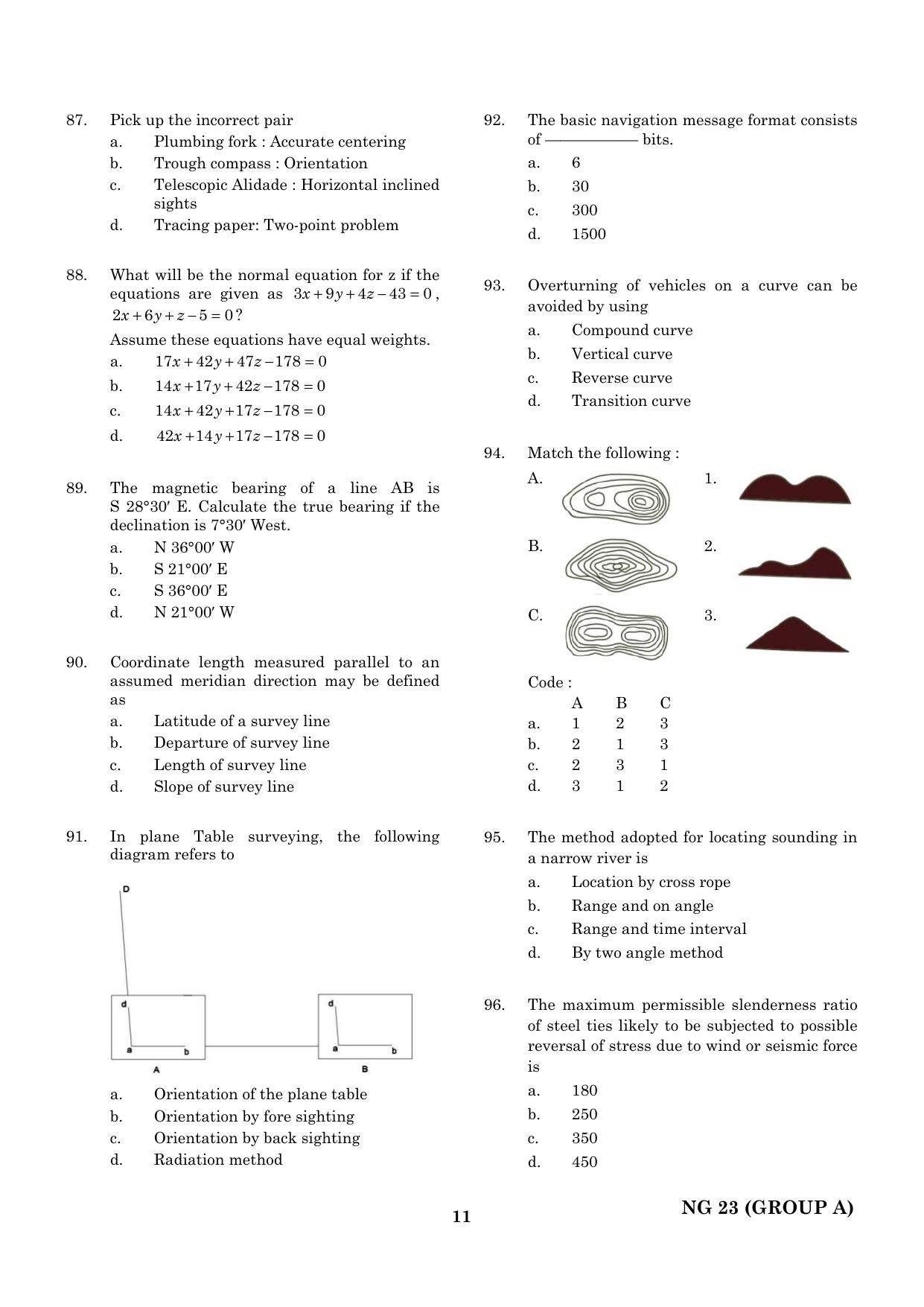 CEETA PG 2023 M.E / M.TECH/ M.ARCH / M.PLAN (GROUP A) Question Paper - Page 12