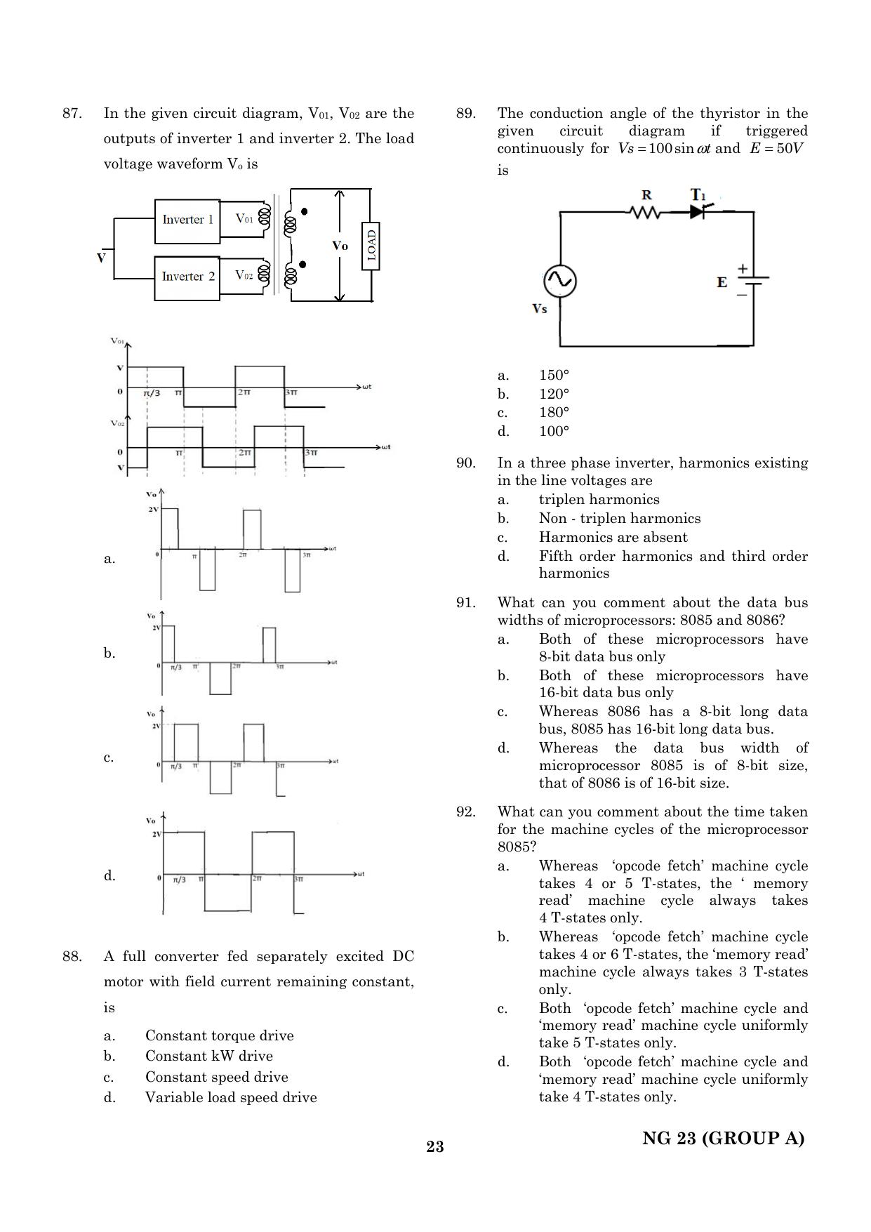 CEETA PG 2023 M.E / M.TECH/ M.ARCH / M.PLAN (GROUP A) Question Paper - Page 24