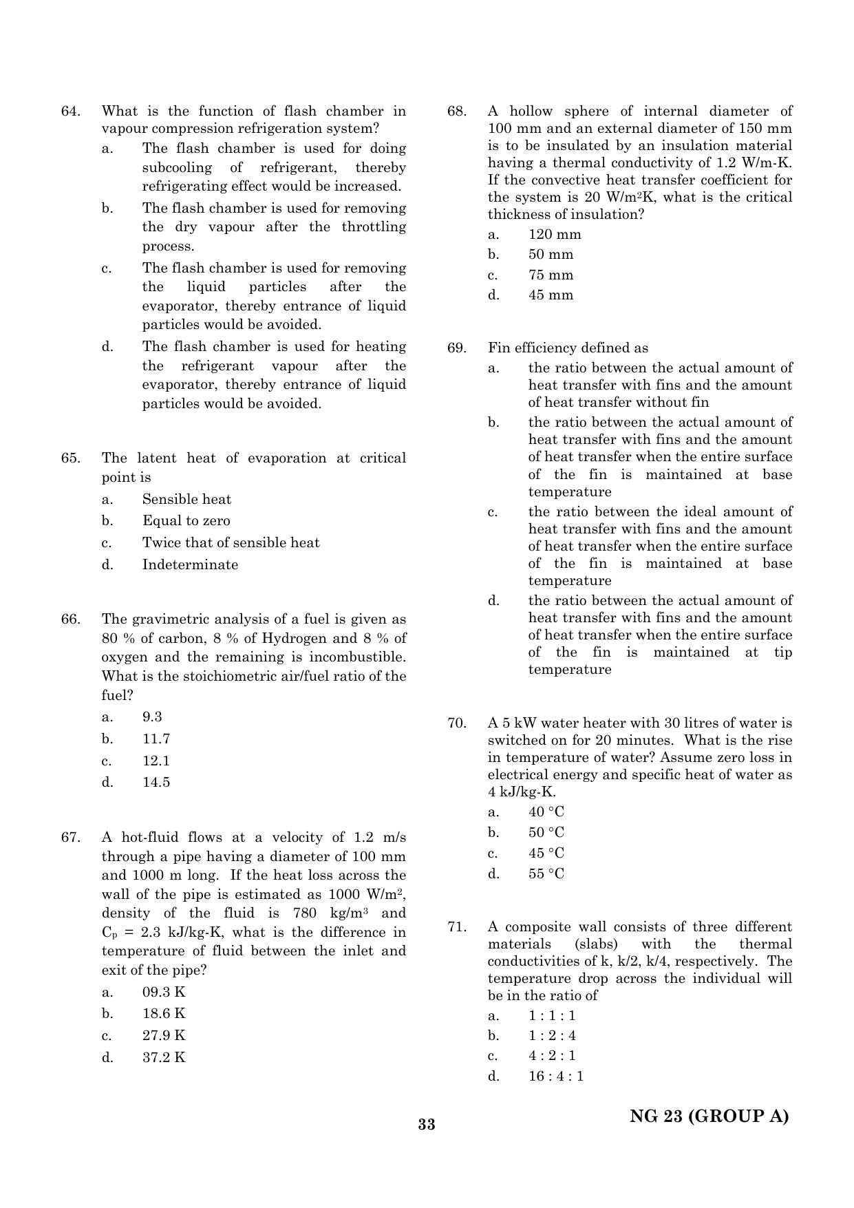 CEETA PG 2023 M.E / M.TECH/ M.ARCH / M.PLAN (GROUP A) Question Paper - Page 34