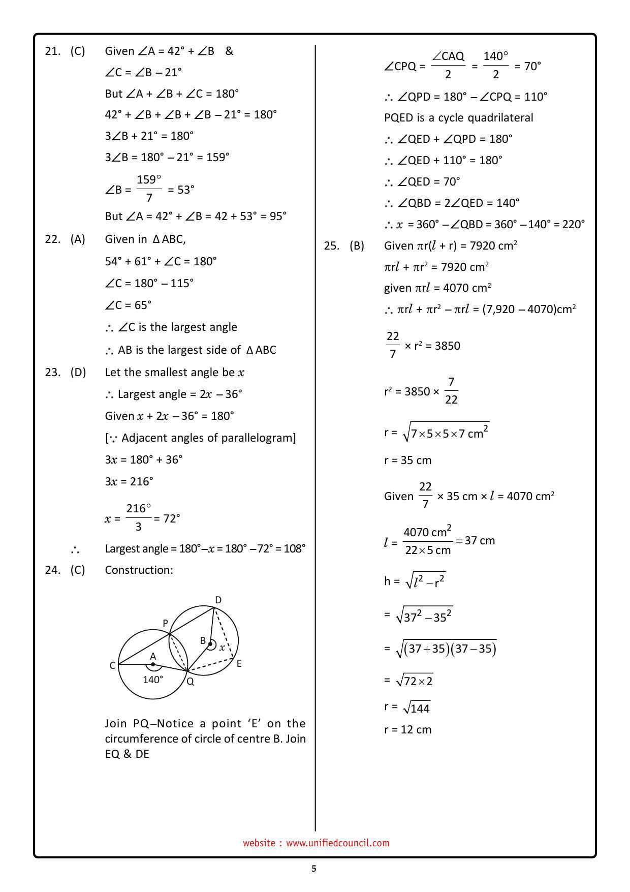 NSTSE 2023 Class 9 Answer Key (Paper Code 484) - Page 5