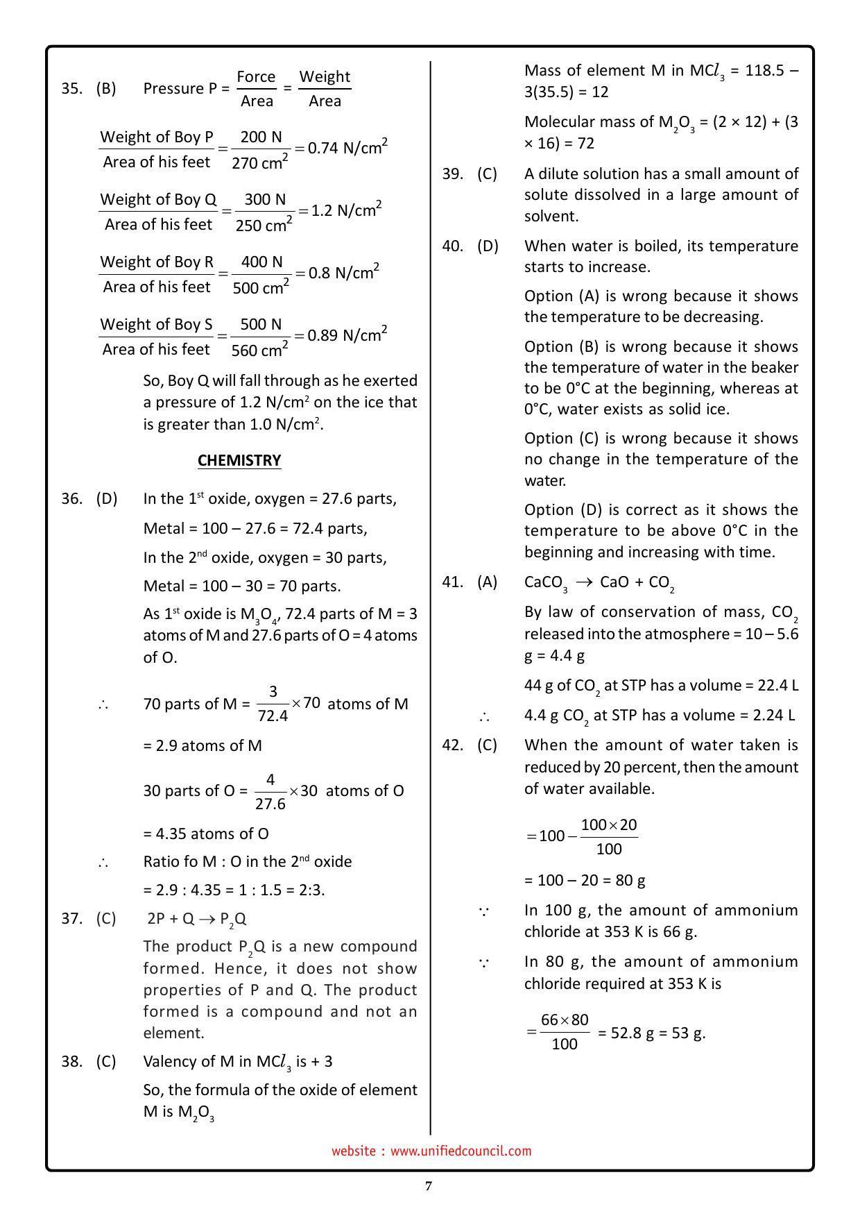 NSTSE 2023 Class 9 Answer Key (Paper Code 484) - Page 7