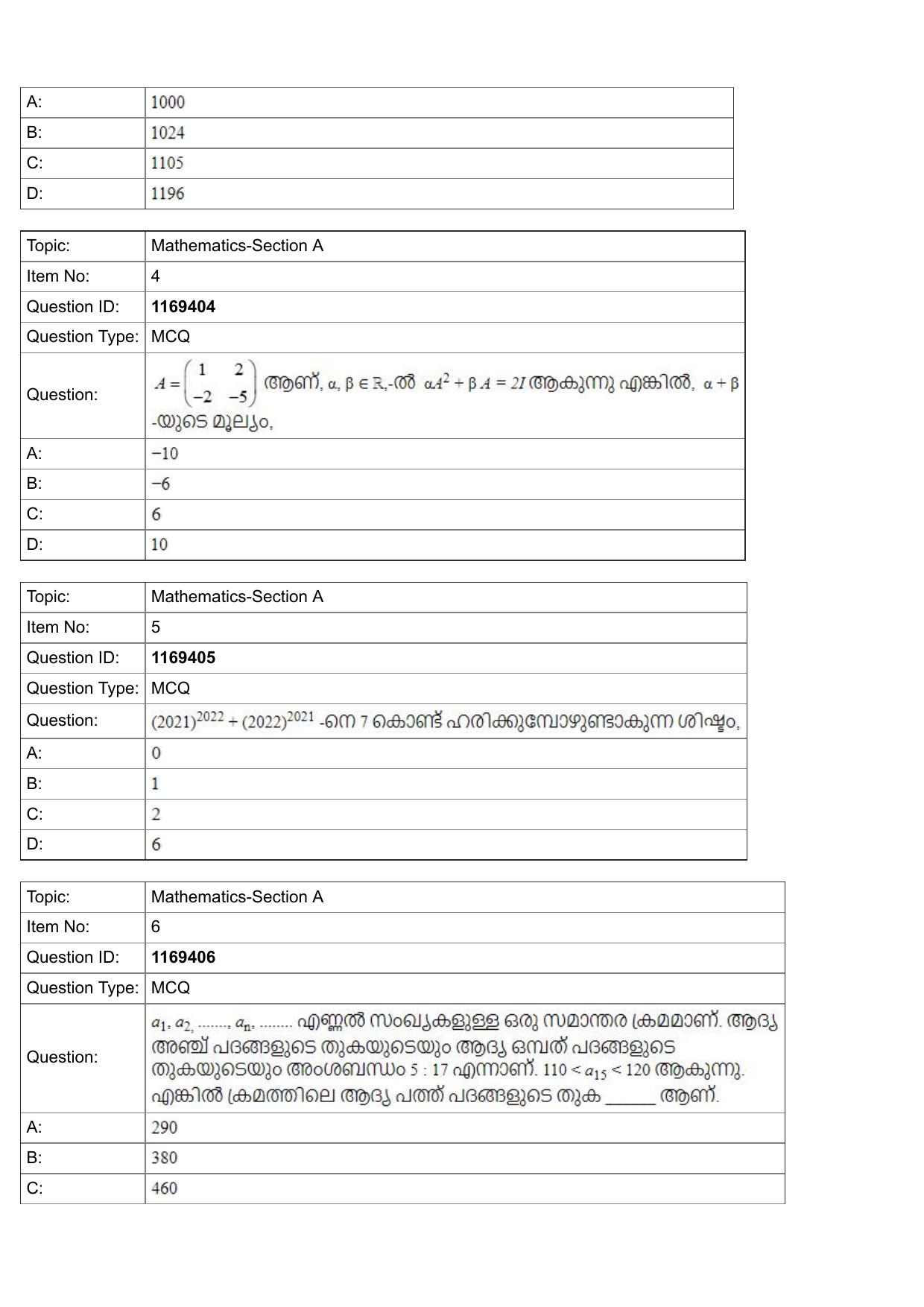 JEE Mains 2022: BTech Malayalam (Shift 1) 27-07-2022 Question Paper - Page 2