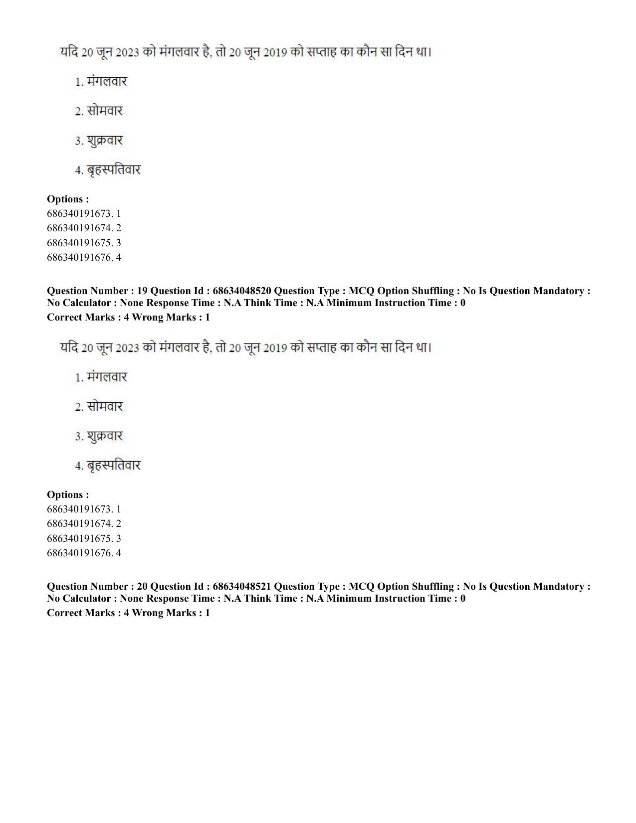 CUET PG 2023: HUQP21 – Social Work (Hin)-(30-06-2023) Question Paper - Page 21