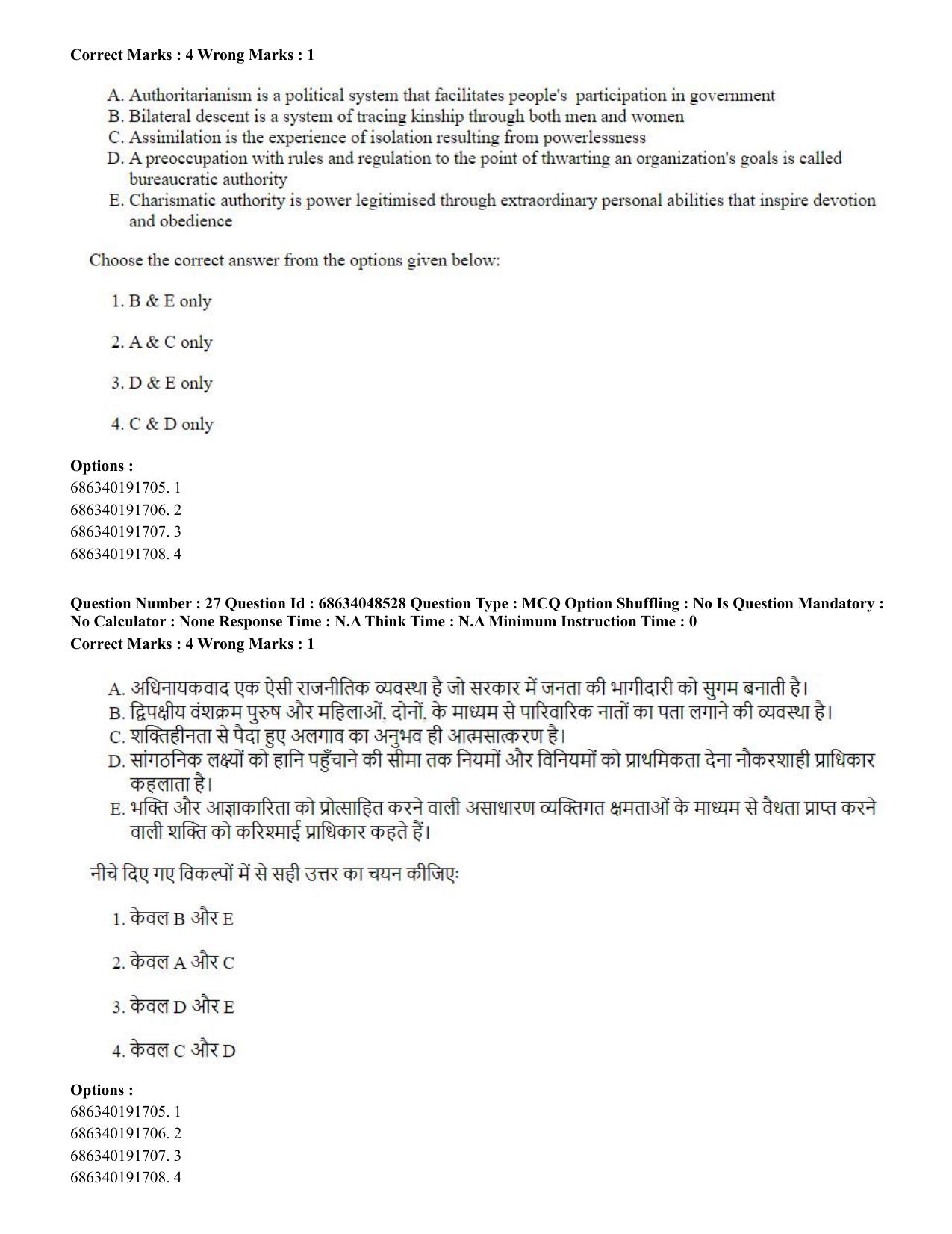 CUET PG 2023: HUQP21 – Social Work (Hin)-(30-06-2023) Question Paper - Page 30