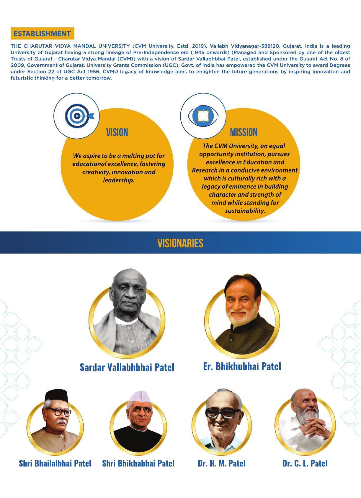 CVM University, Vallabh Vidyanagar Prospectus 2022 - Page 2