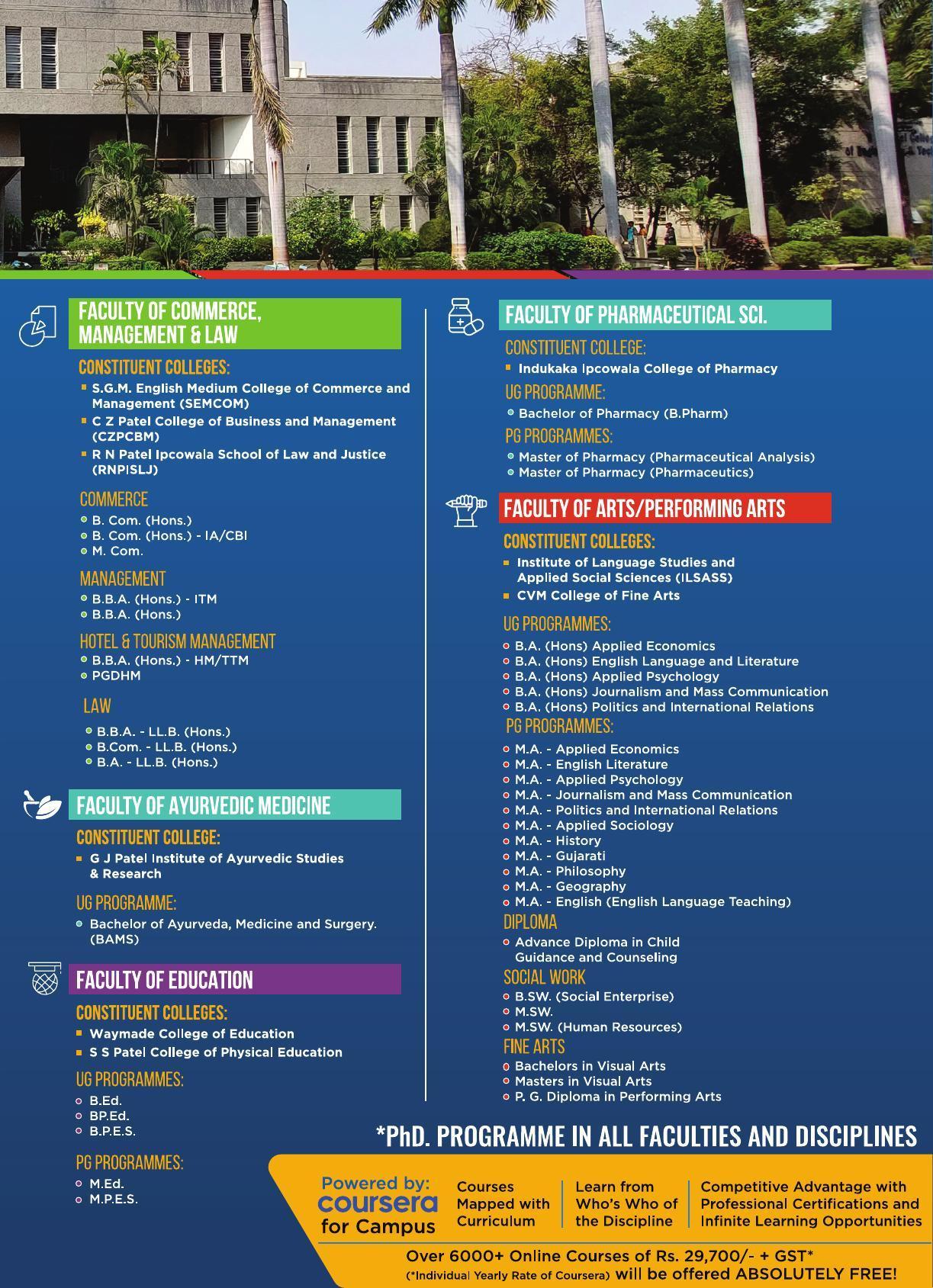 CVM University, Vallabh Vidyanagar Prospectus 2022 IndCareer Docs