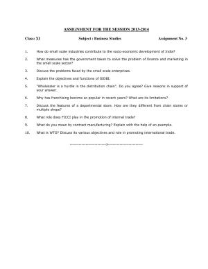 CBSE Worksheets for Class 11 Business Studies Assignment 6