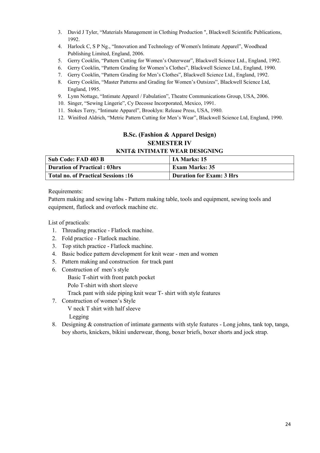 AIFD B.Sc FAD (BNU) Syllabus - Page 24