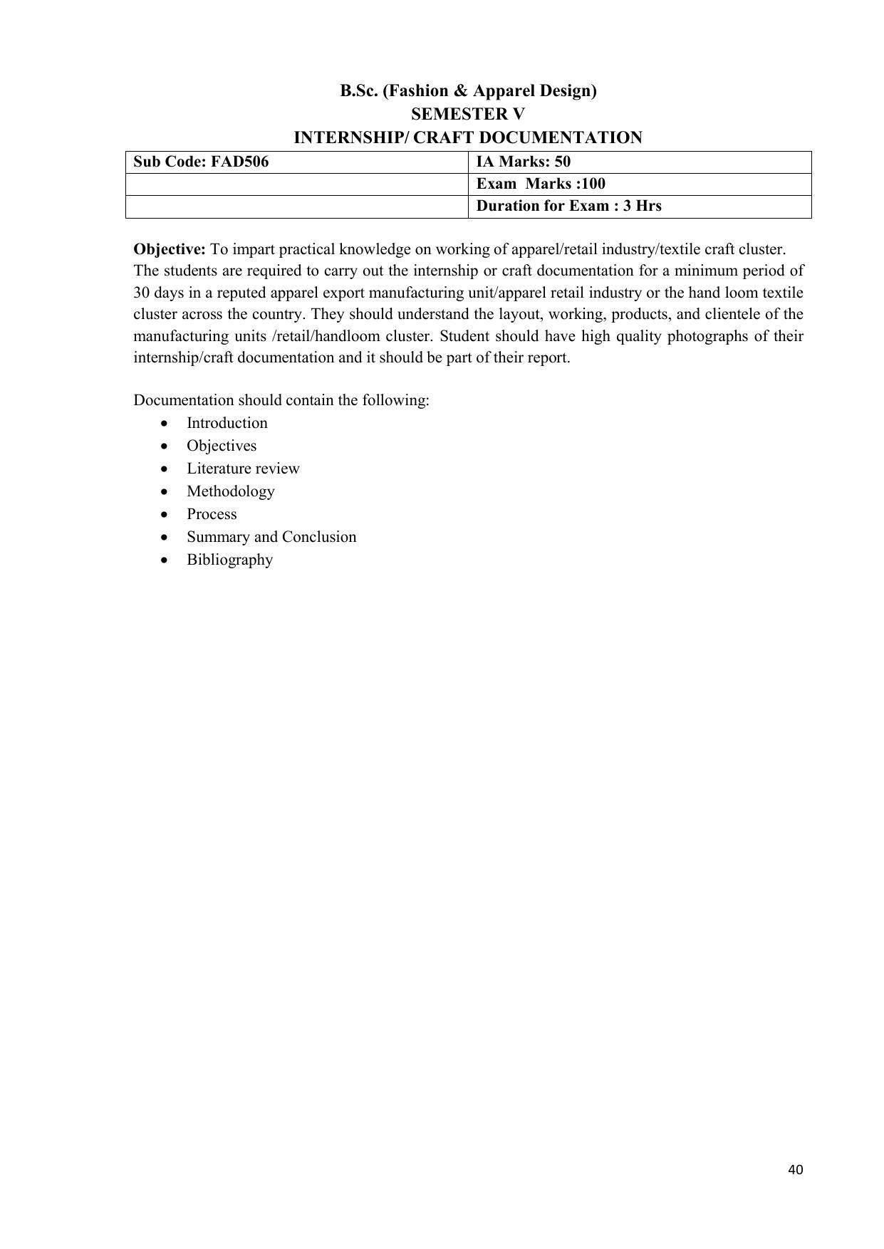 AIFD B.Sc FAD (BNU) Syllabus - Page 40