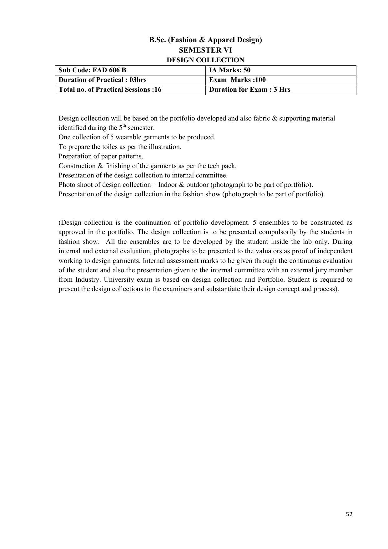 AIFD B.Sc FAD (BNU) Syllabus - Page 52