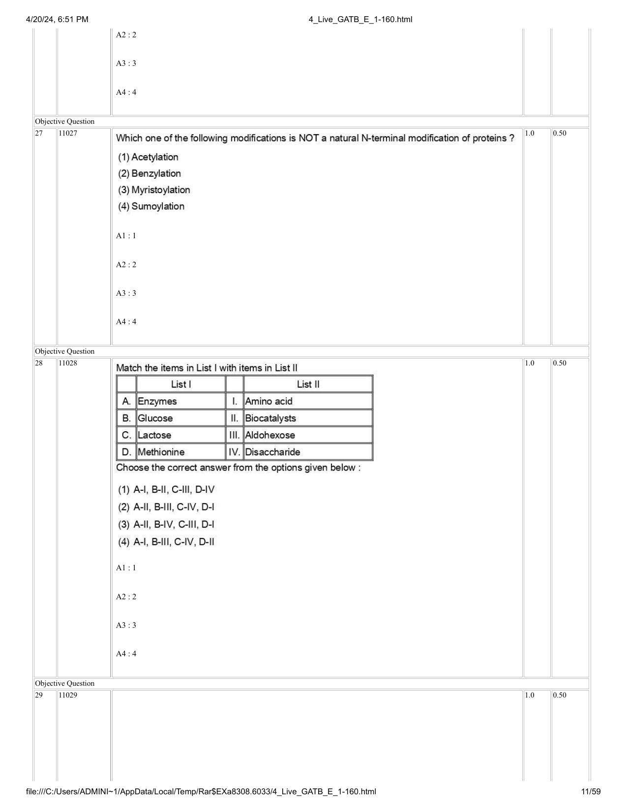 GAT B 2024 Question Paper - Page 11
