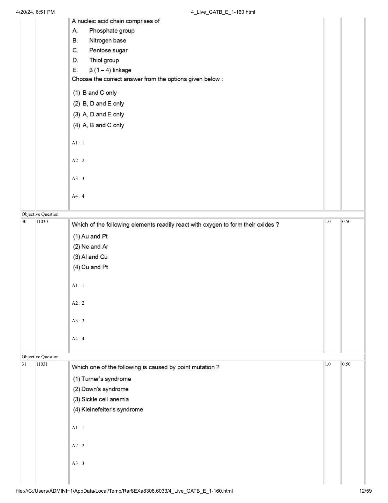 GAT B 2024 Question Paper - Page 12