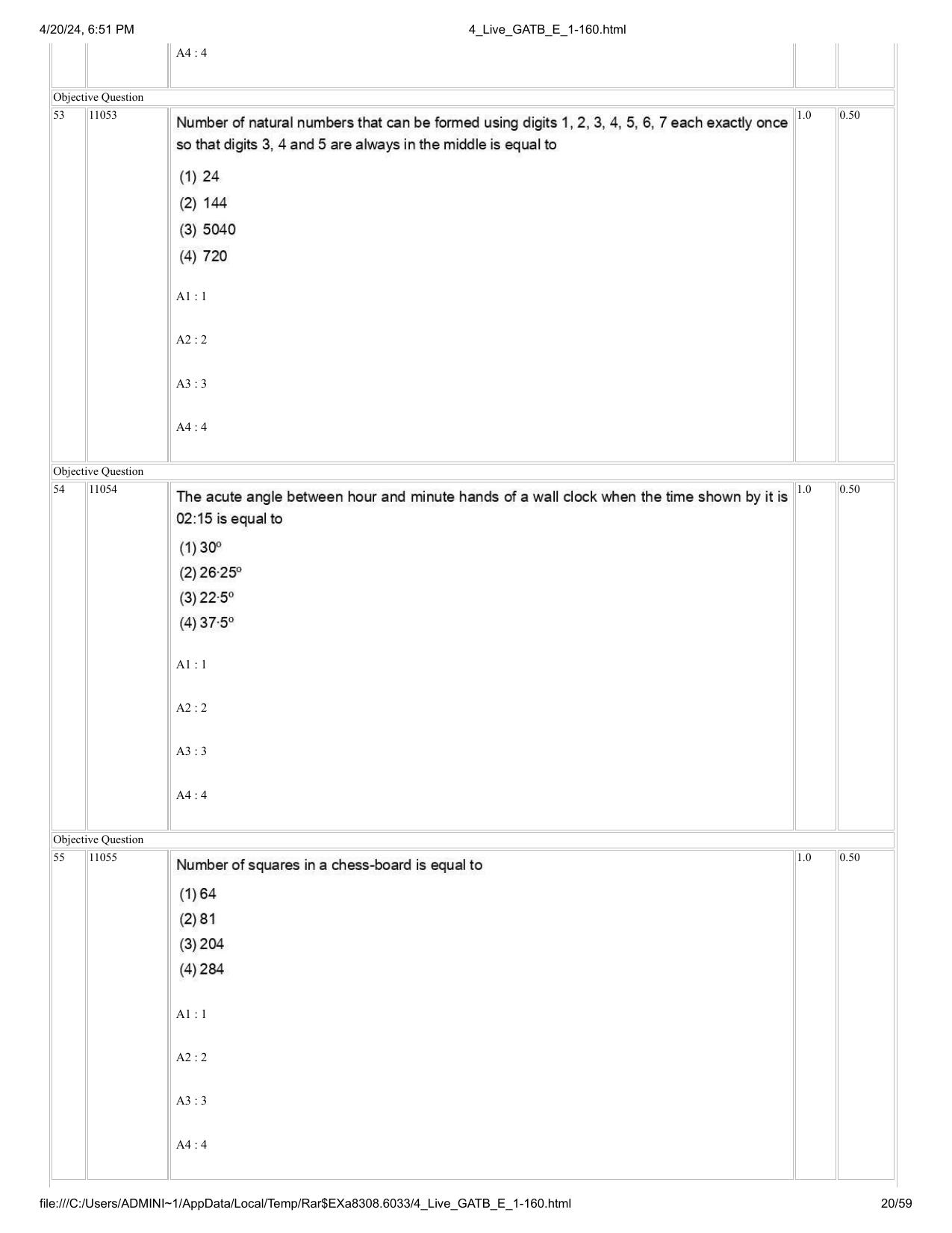 GAT B 2024 Question Paper - Page 20