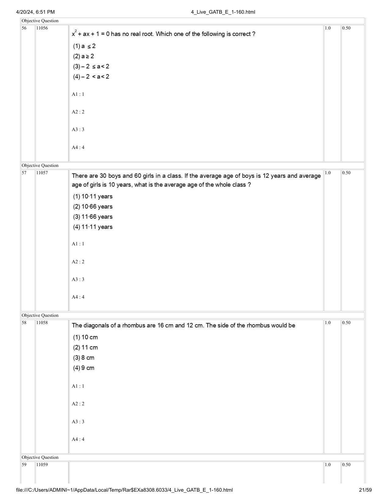 GAT B 2024 Question Paper - Page 21