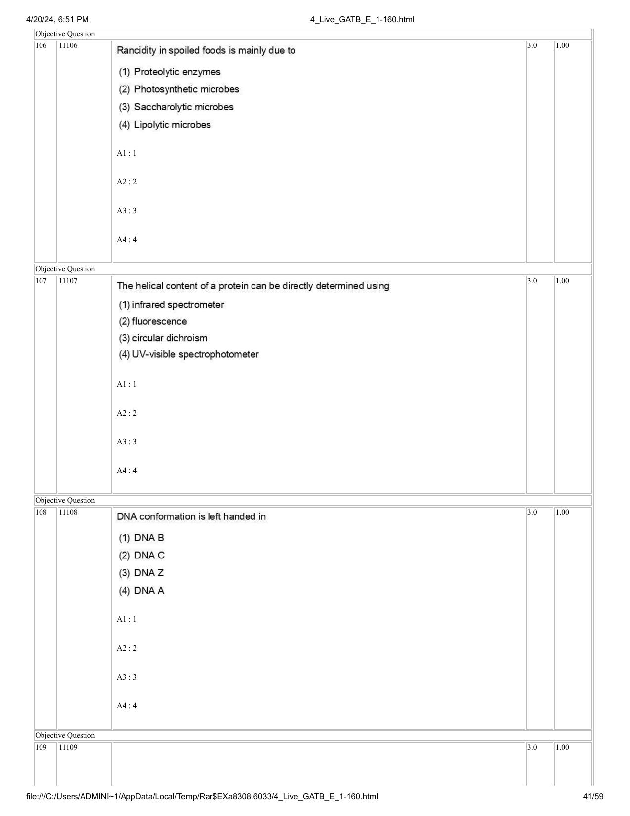 GAT B 2024 Question Paper - Page 41