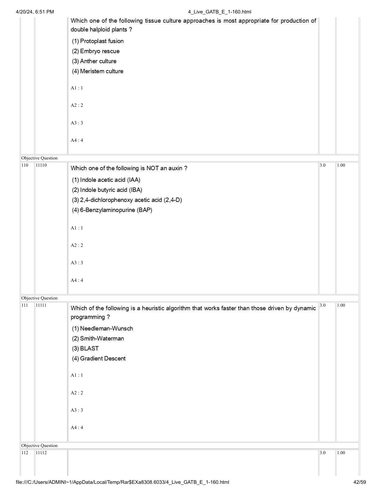 GAT B 2024 Question Paper - Page 42