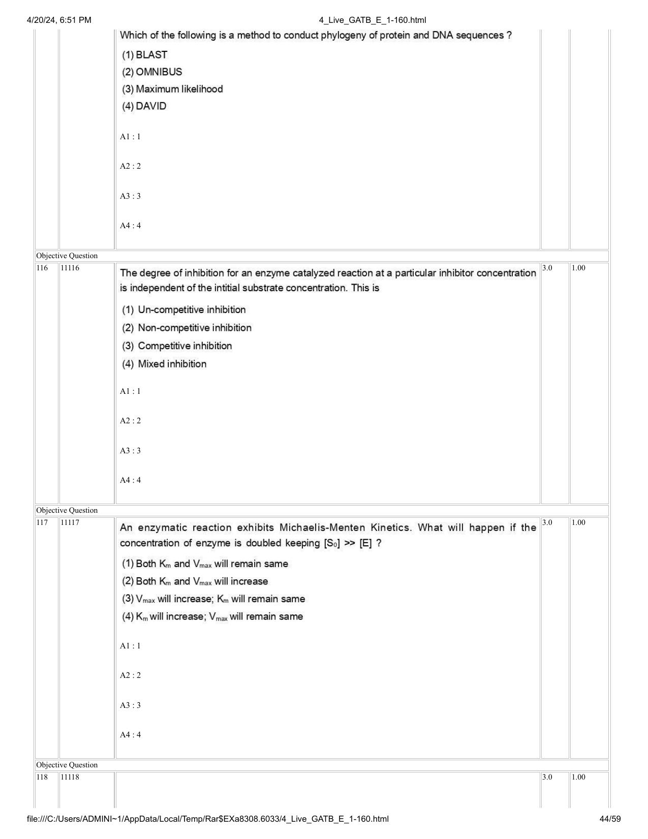 GAT B 2024 Question Paper - Page 44