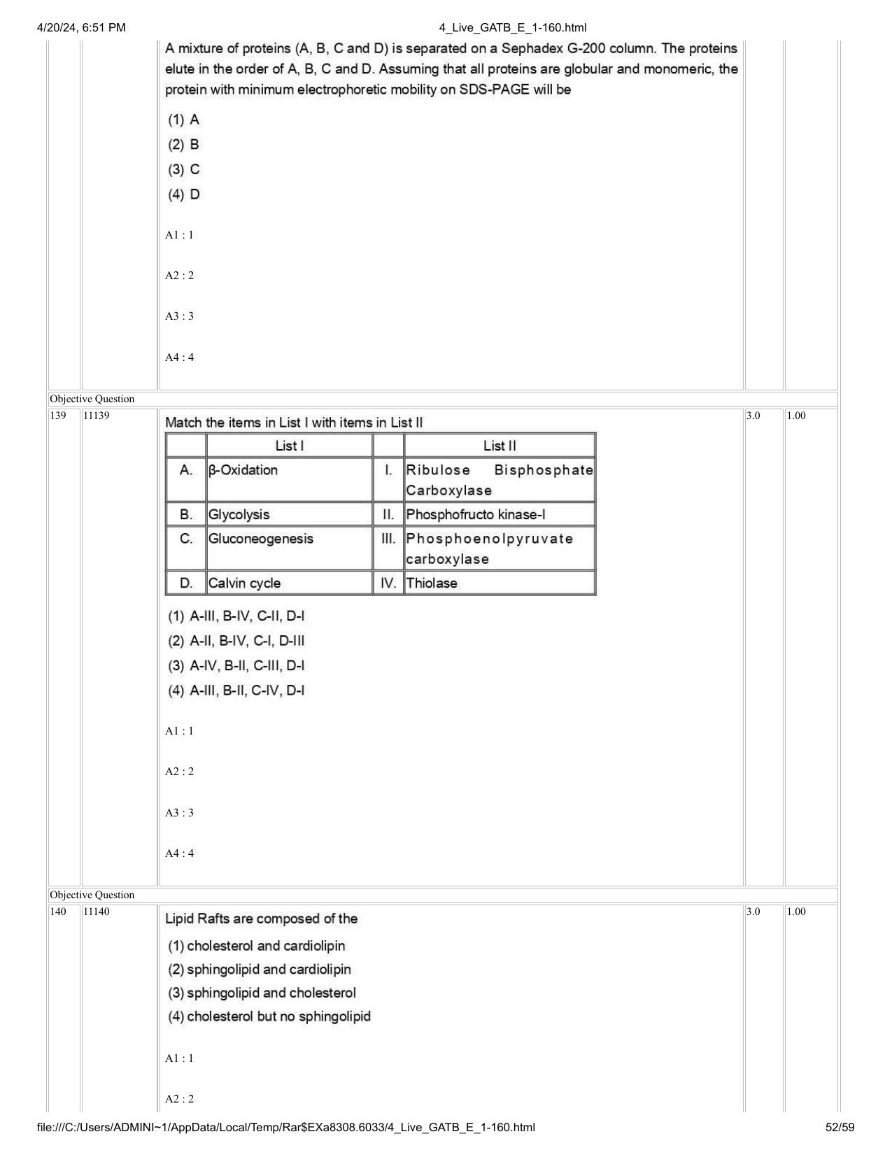 GAT B 2024 Question Paper - Page 52
