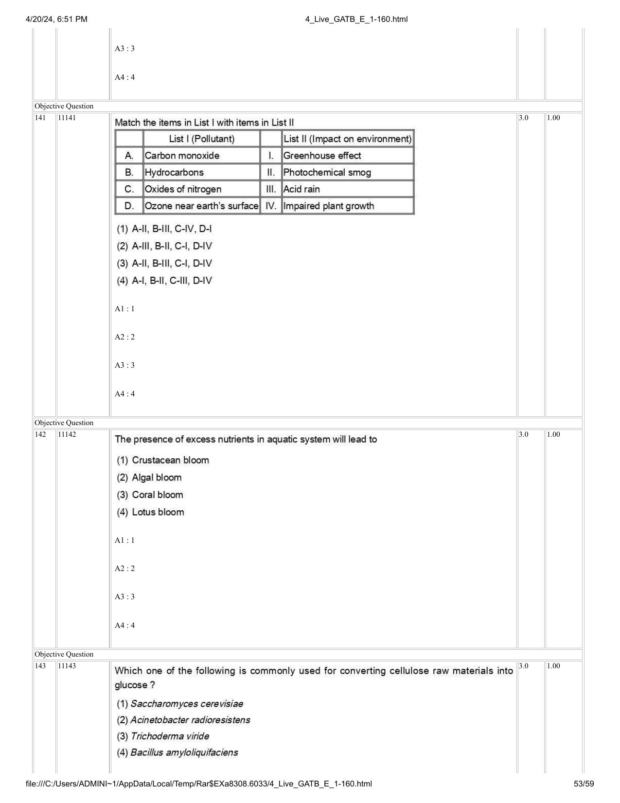 GAT B 2024 Question Paper - Page 53