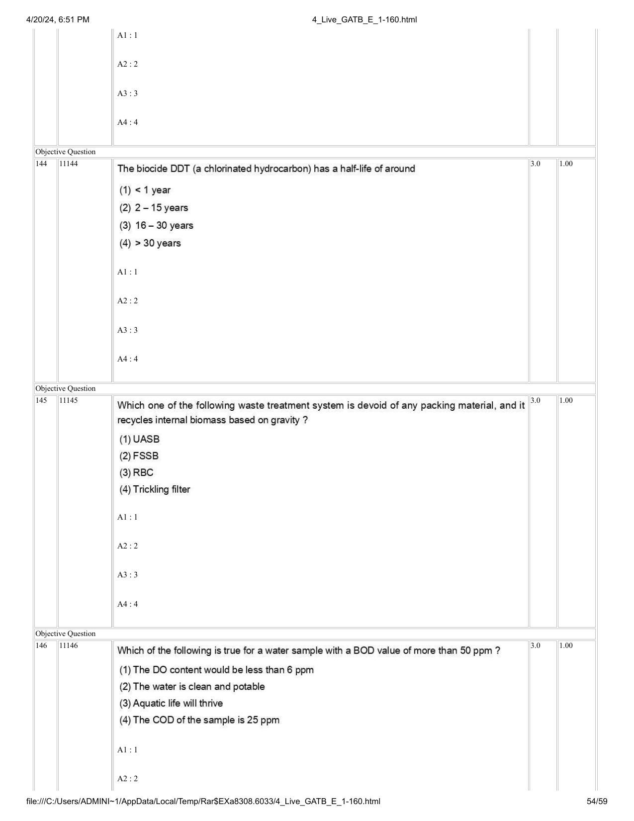 GAT B 2024 Question Paper - Page 54