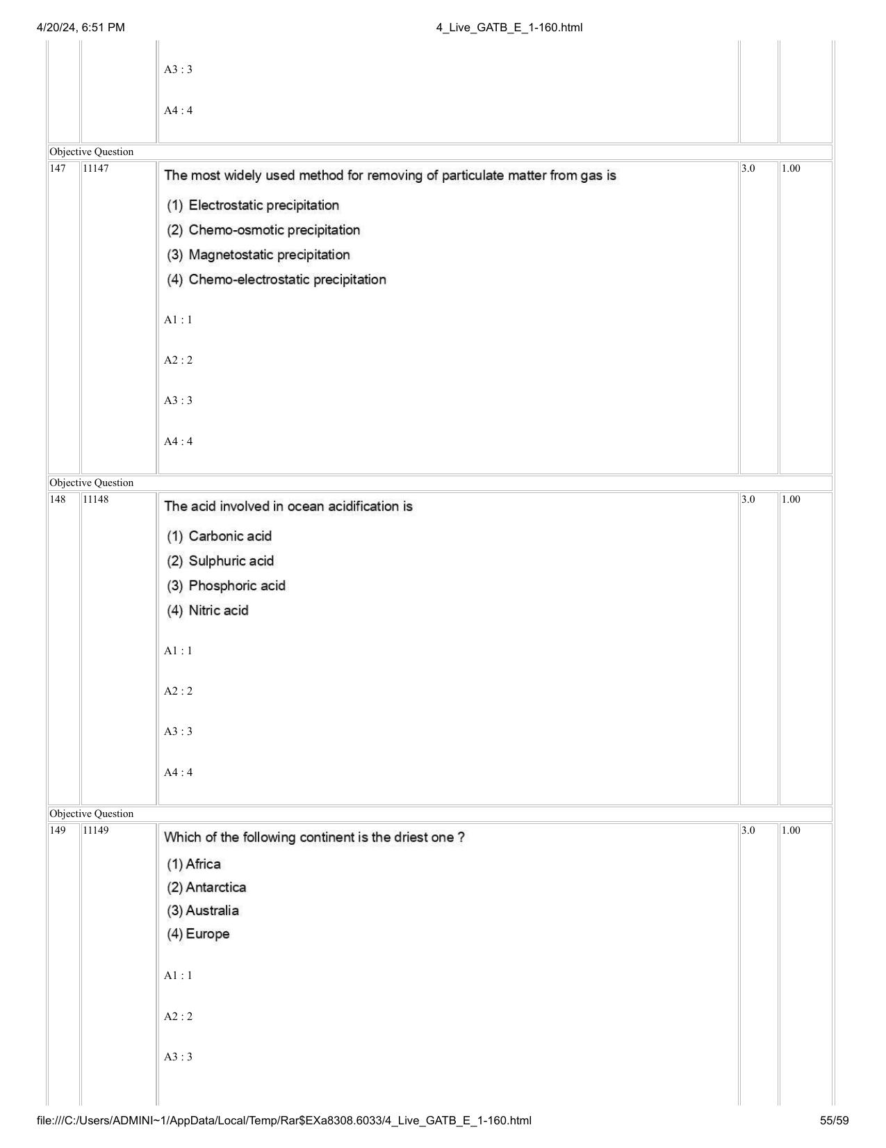 GAT B 2024 Question Paper - Page 55