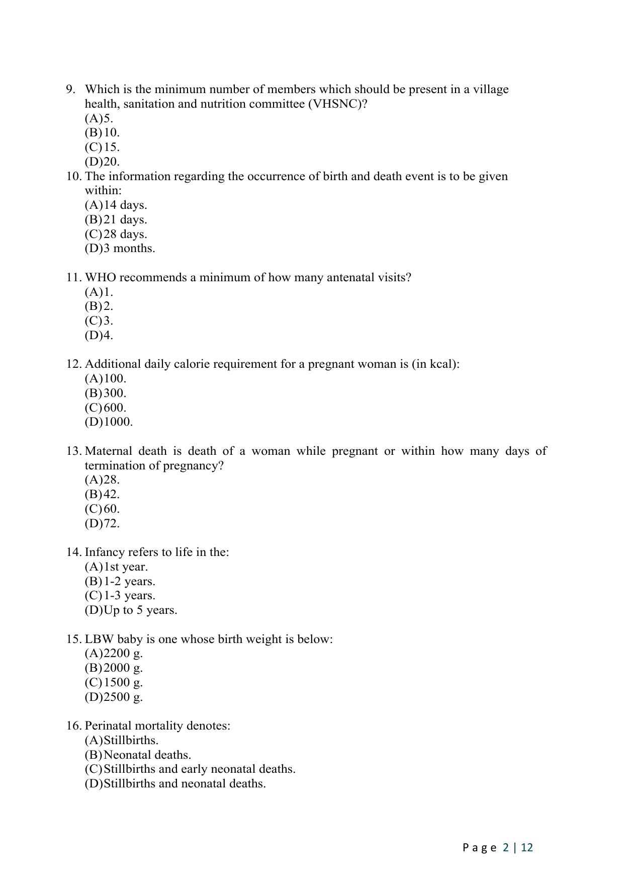 WB JEMAS (PG) M.Sc PH HP 2024 Question Paper - Page 4