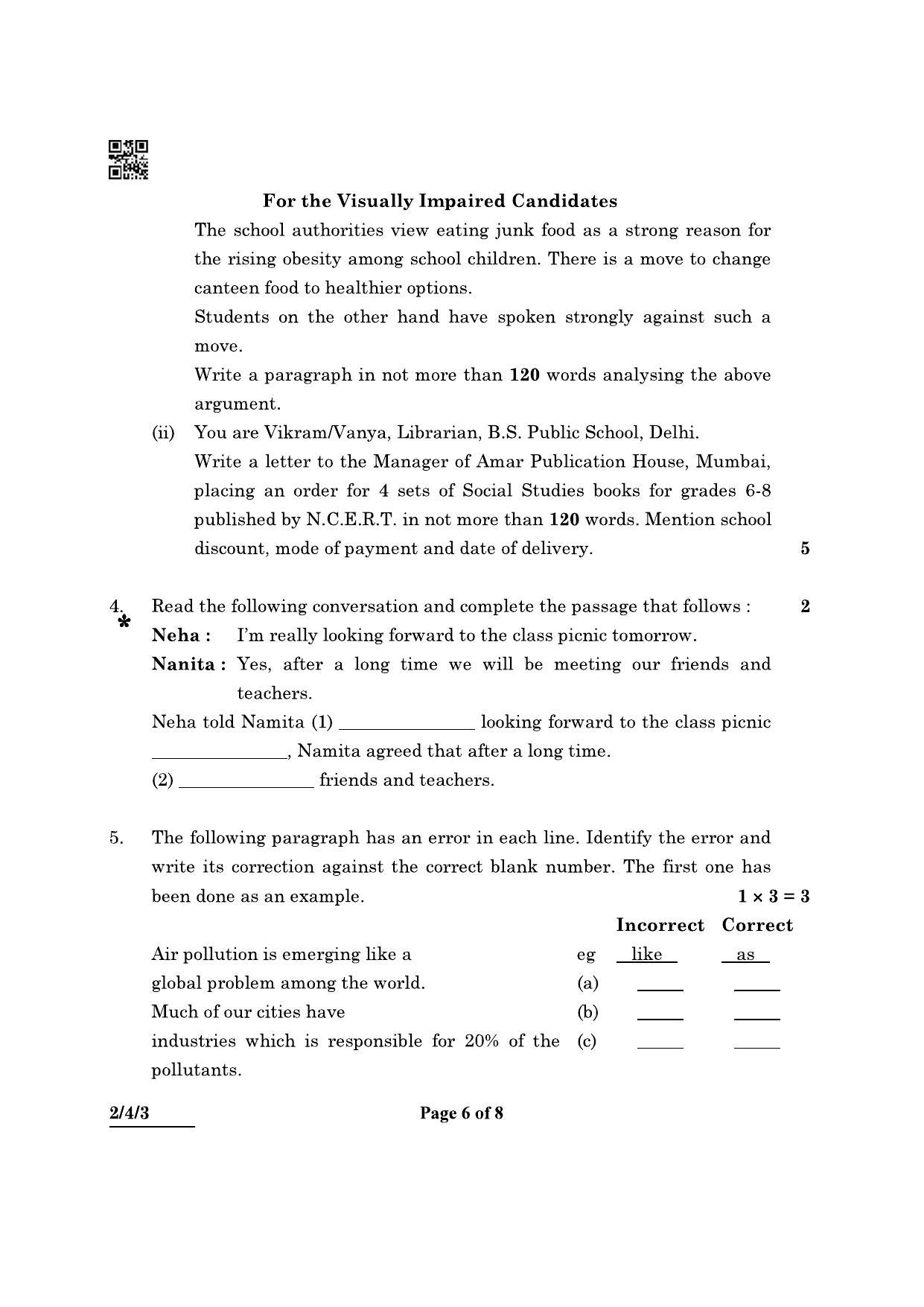 CBSE Class 10 2-4-3 (English L & L) 2022 Question Paper - Page 6