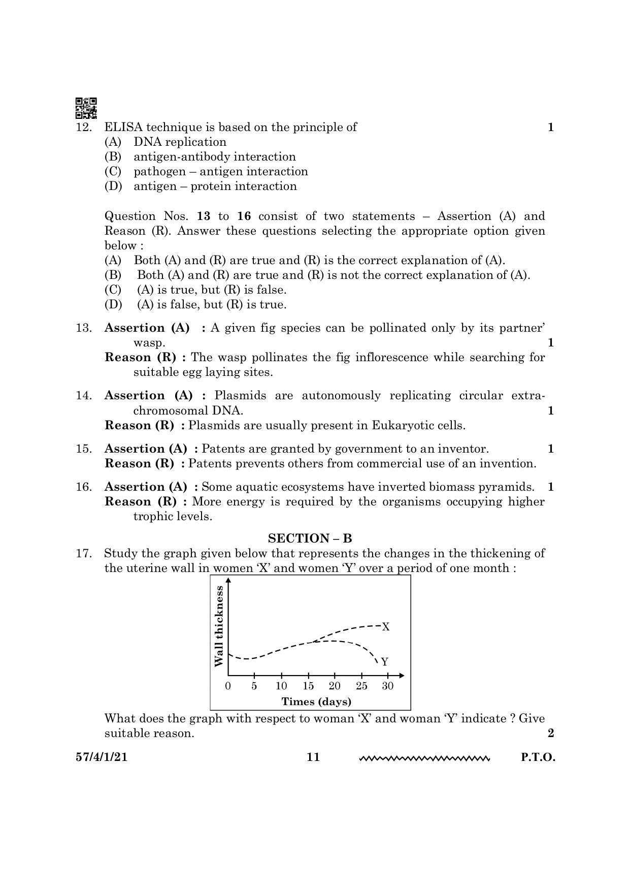 CBSE Class 12 57 4 1 Biology 2024 Question Paper - Page 11