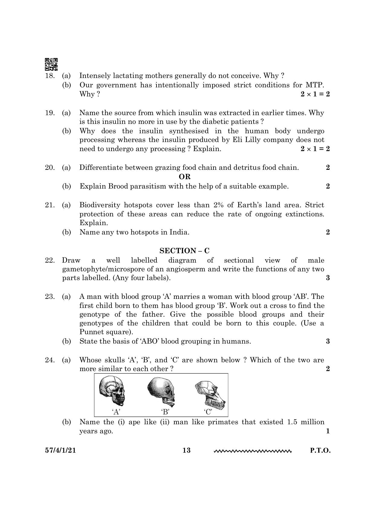 CBSE Class 12 57 4 1 Biology 2024 Question Paper - Page 13