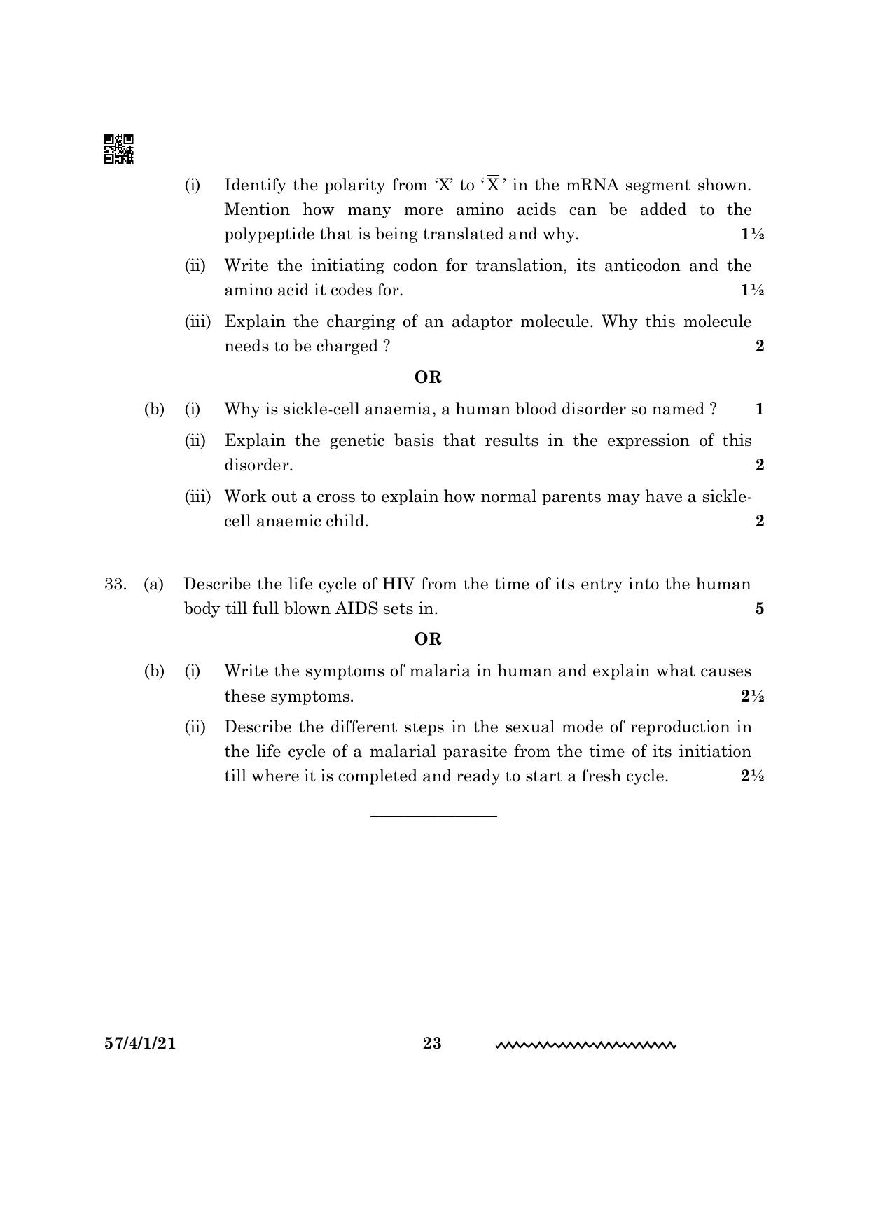 CBSE Class 12 57 4 1 Biology 2024 Question Paper - Page 23