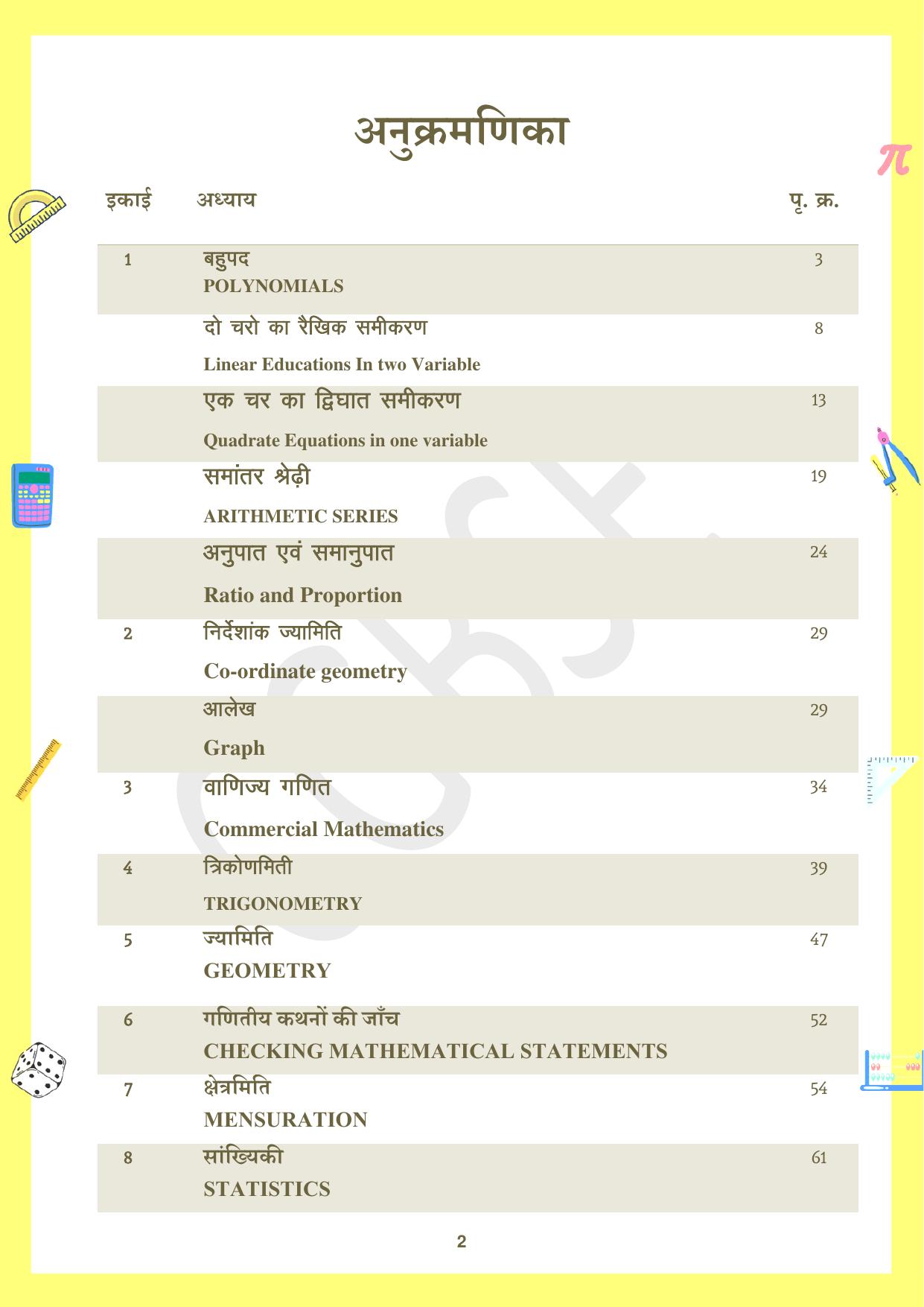 CGBSE Board Class 10 Maths गणित 2023-2024 Question Bank - Page 2