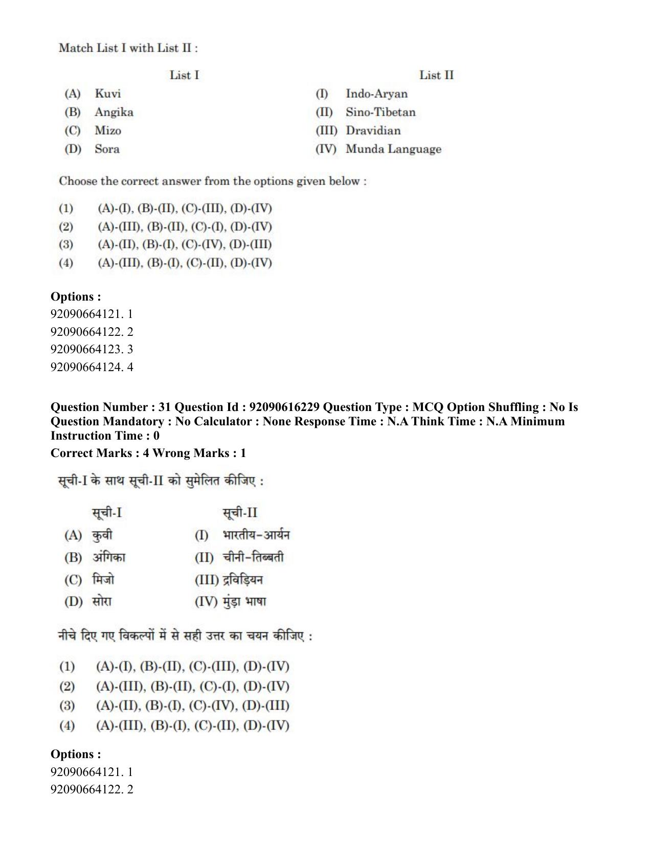 CUET PG 2023: LAQP04 – Linguistics(ENG)-shift 1 (14-06-2023) Question Paper - Page 31